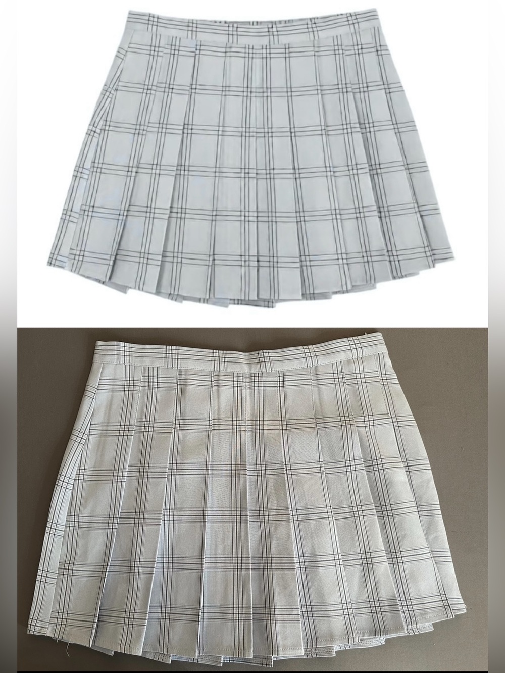 Olivaceous Plaid High-Waisted Pleated Mini Skirt